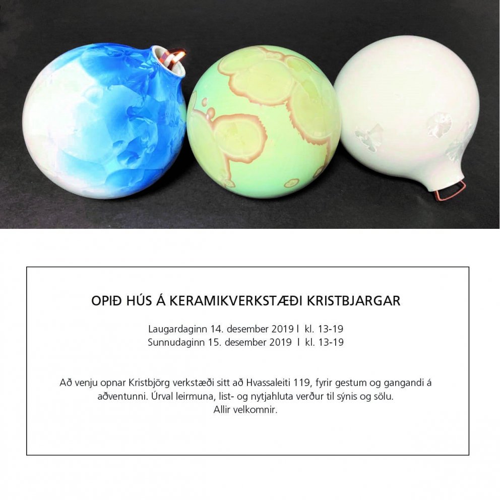 Opið hús á keramikverkstæði Kristbjargar um helgina