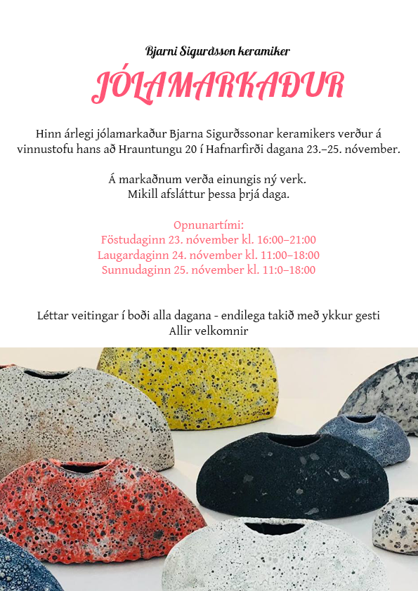 Árlegur Jólamarkaður Bjarna Sigurðssonar um helgina