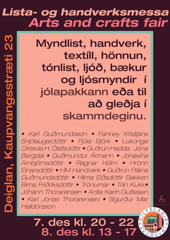 Lista- og handverksmessa Gilfélagsins 2018